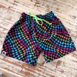 George Hats Swim + Play Hybrid Shorts • Optical Illusion Print • Size 5/6